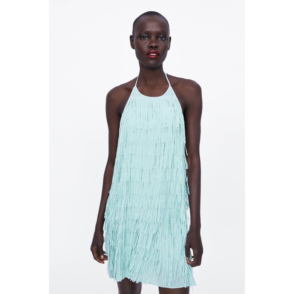 NWT Zara fringed short flapper dress